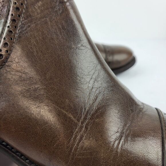 Tory Burch Chelsea Ankle Boots Patent Leather Brown Size 7 M - Picture 9 of 16